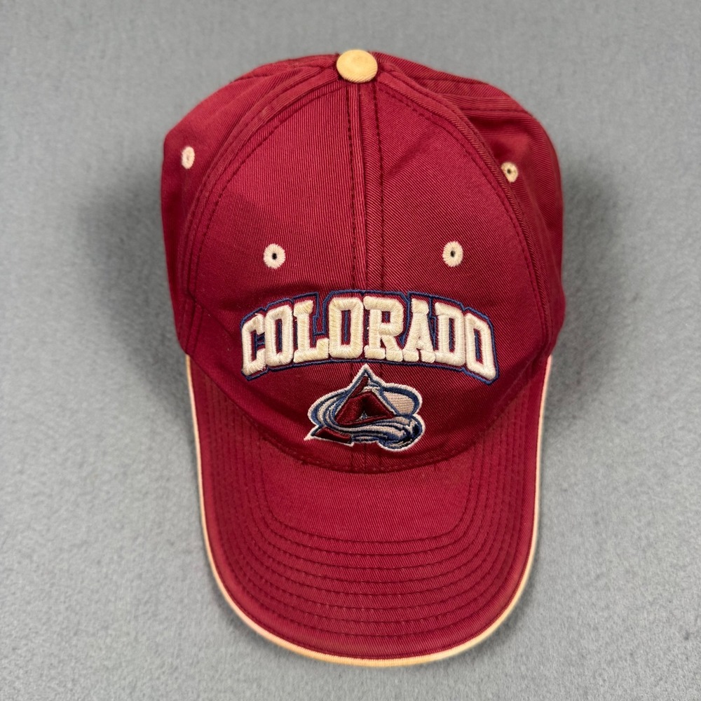 Drew Pearson Colorado Avalanche Hat Mens OSFA Burgundy Cotton Vintage NHL Cap